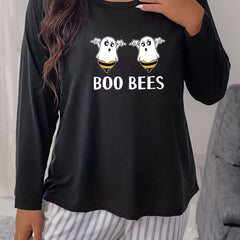 Bee & Letter Print Pajama Top