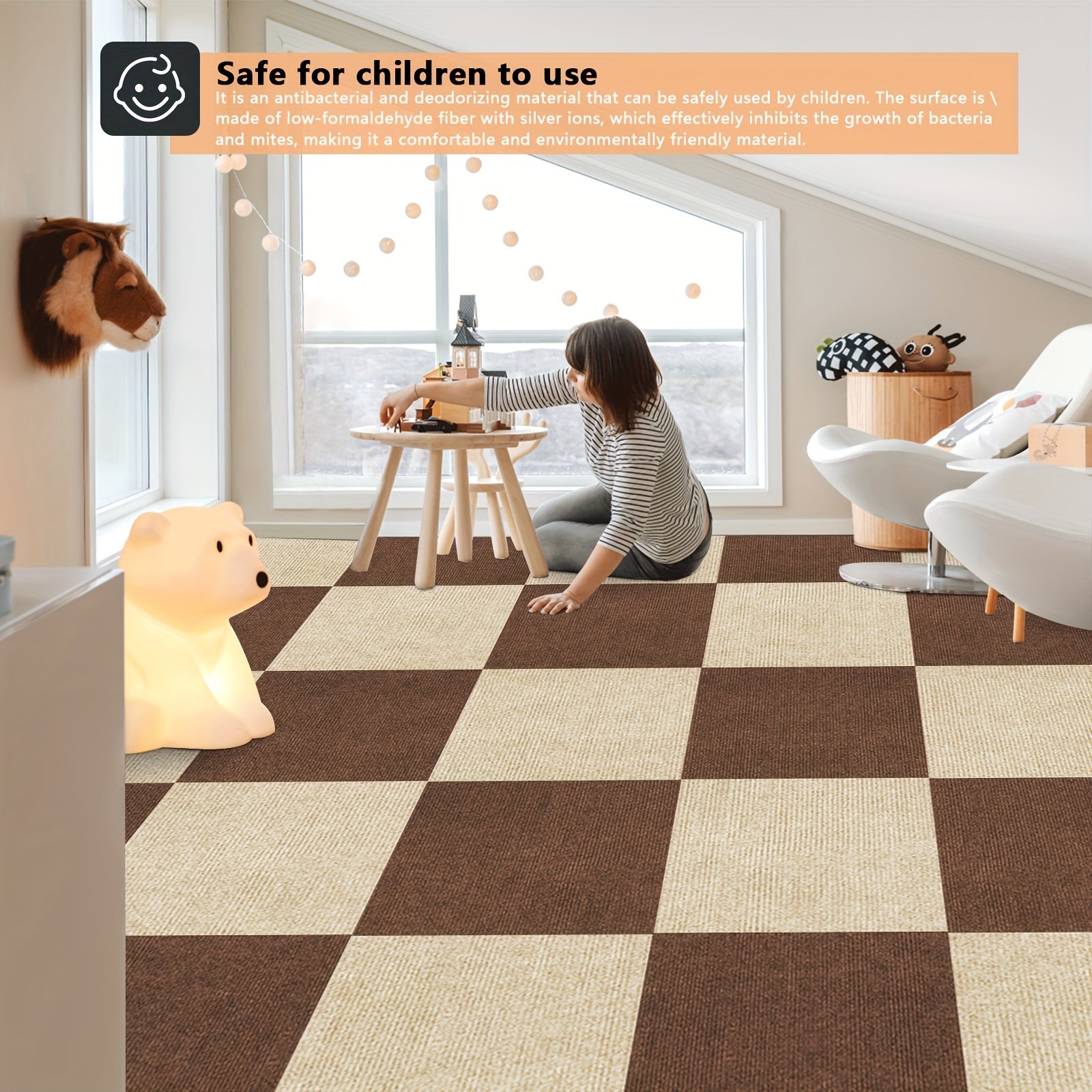 30pcs Anti-slip Carpet Sticker Self-adhesive Square Carpet for Home Decor