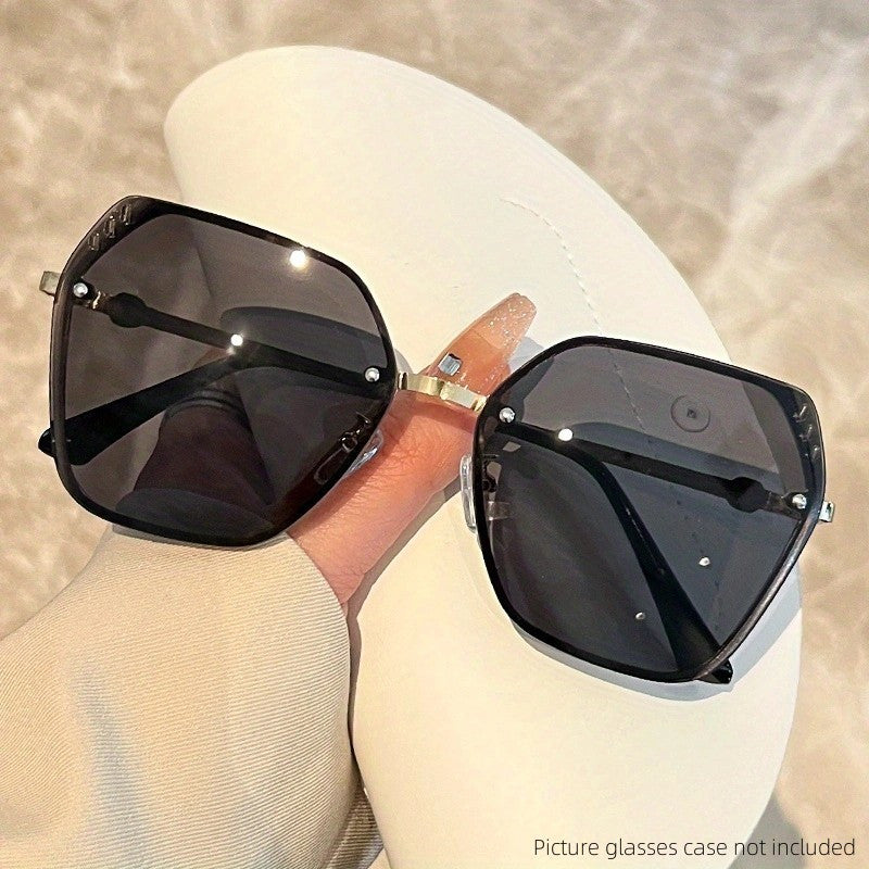Rimless Gradient Sunglasses UV400 Protection Metal Sun Shades