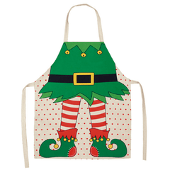 Linen Christmas Apron Unisex Adjustable Cooking Apron
