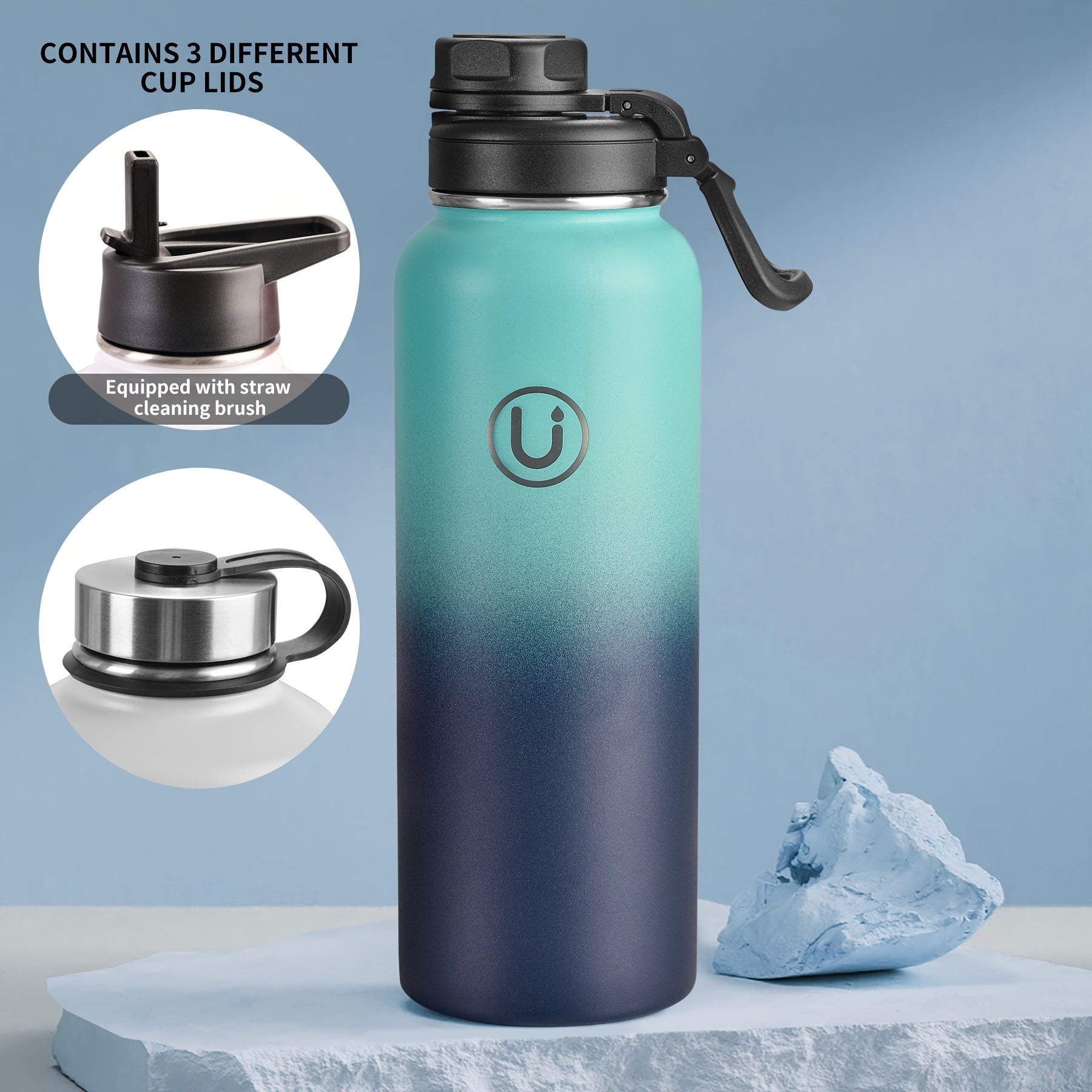 Vacuum Insulated Water Bottle Stainless Steel Leakproof Cup for Camping