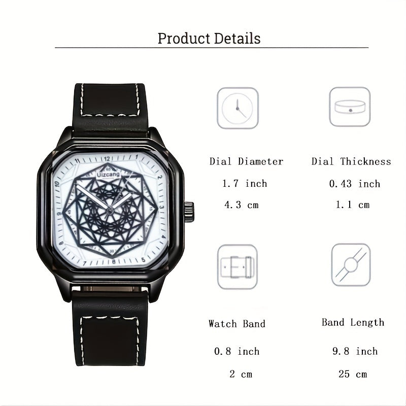 Youth Geometric Turntable Pointer Watch