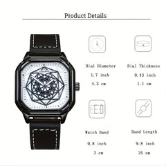 Youth Geometric Turntable Pointer Watch