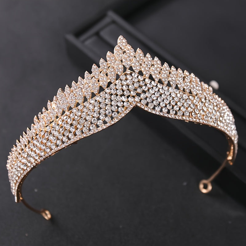 Silver Crystal Tiara Crown Headband for Women Girls