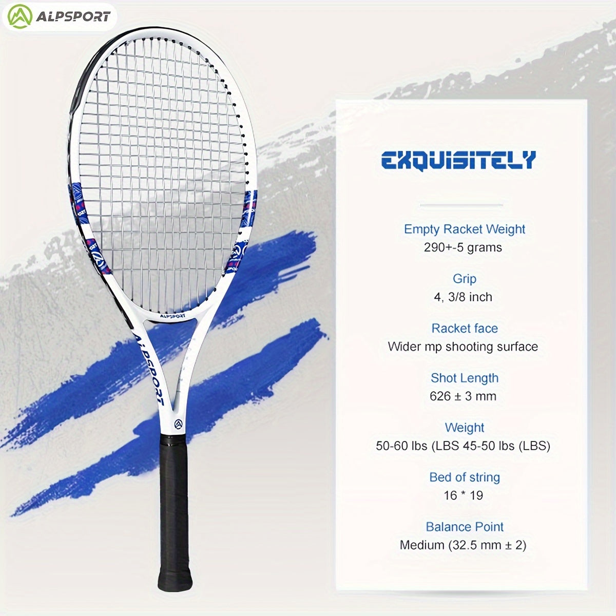 ALP Tennis Racket for Beginners - Carbon Training Racket for Outdoor