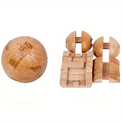 Wooden Puzzles Magic Ball Intelligence Toys Brain Games Spherical Puzzles