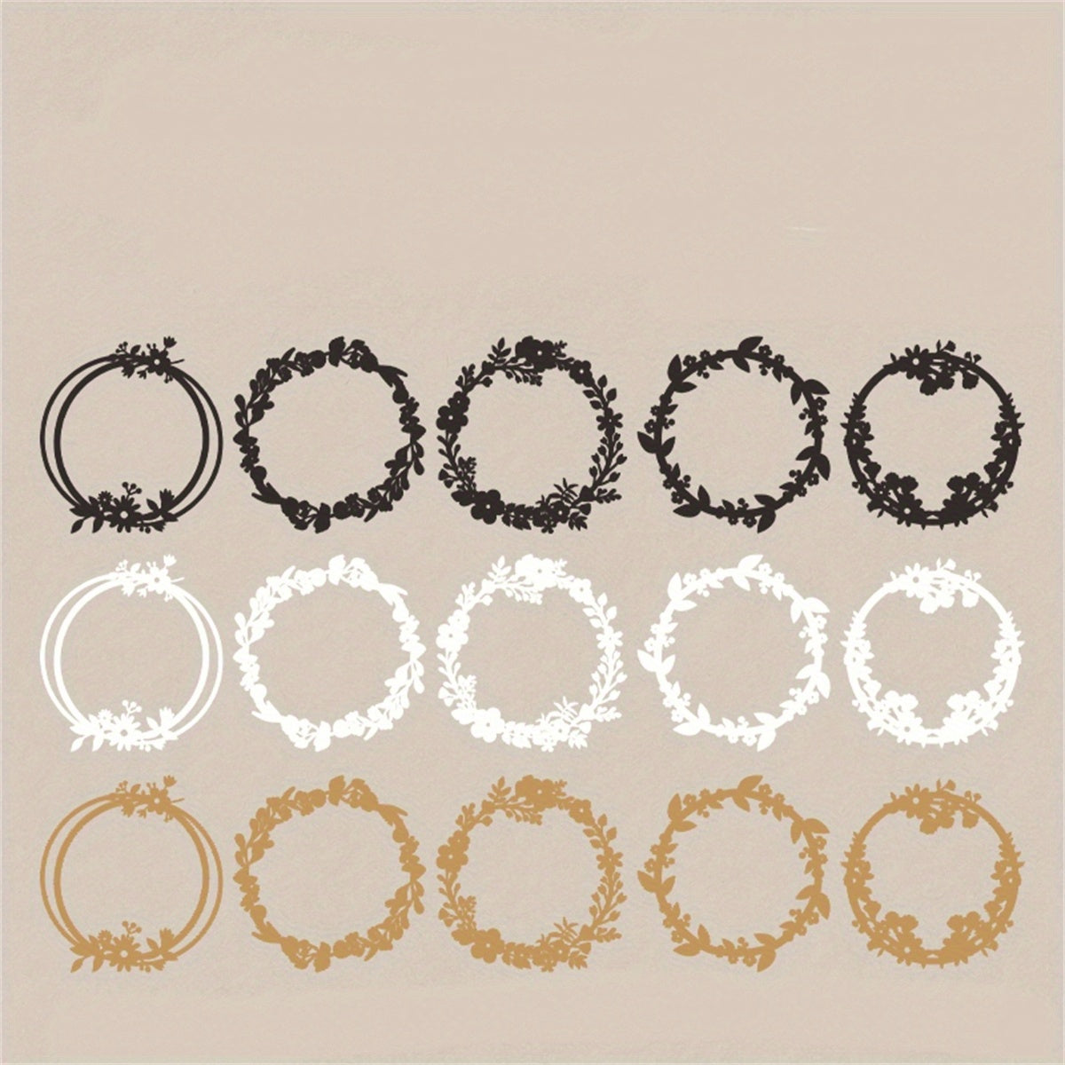 15pcs Hollow Flower Wreath Border Lucky Flower Series Non Adhesive
