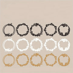 15pcs Hollow Flower Wreath Border Lucky Flower Series Non Adhesive