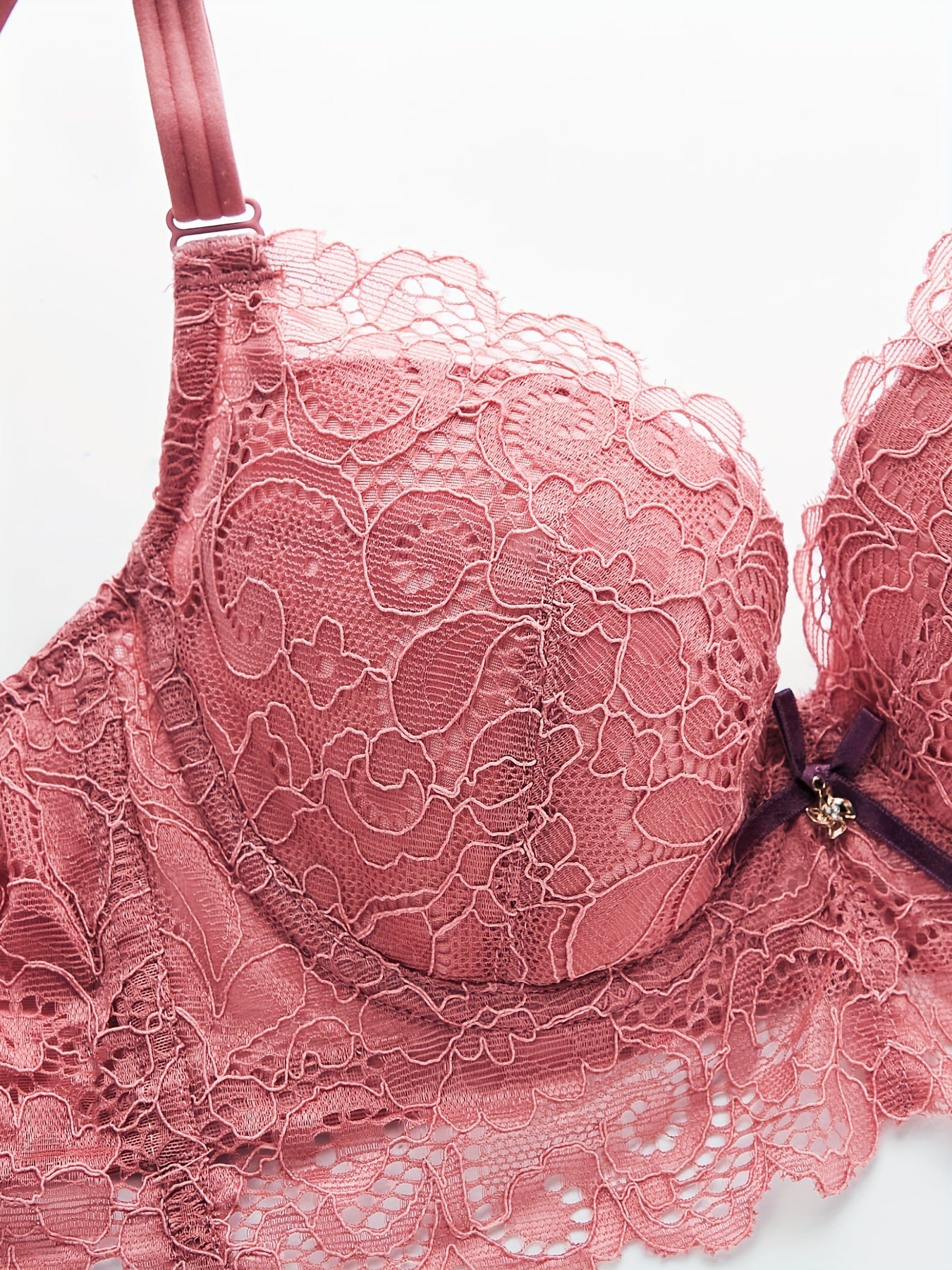 Contrast Lace Push Up Bra Comfy & Breathable