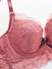 Contrast Lace Push Up Bra Comfy & Breathable