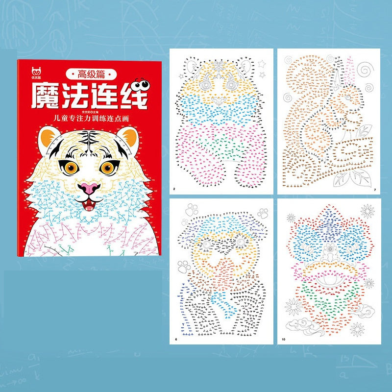 3 Pack Dot to Picture Drawing Books 3 Levels of Difficulty Painting Workbook