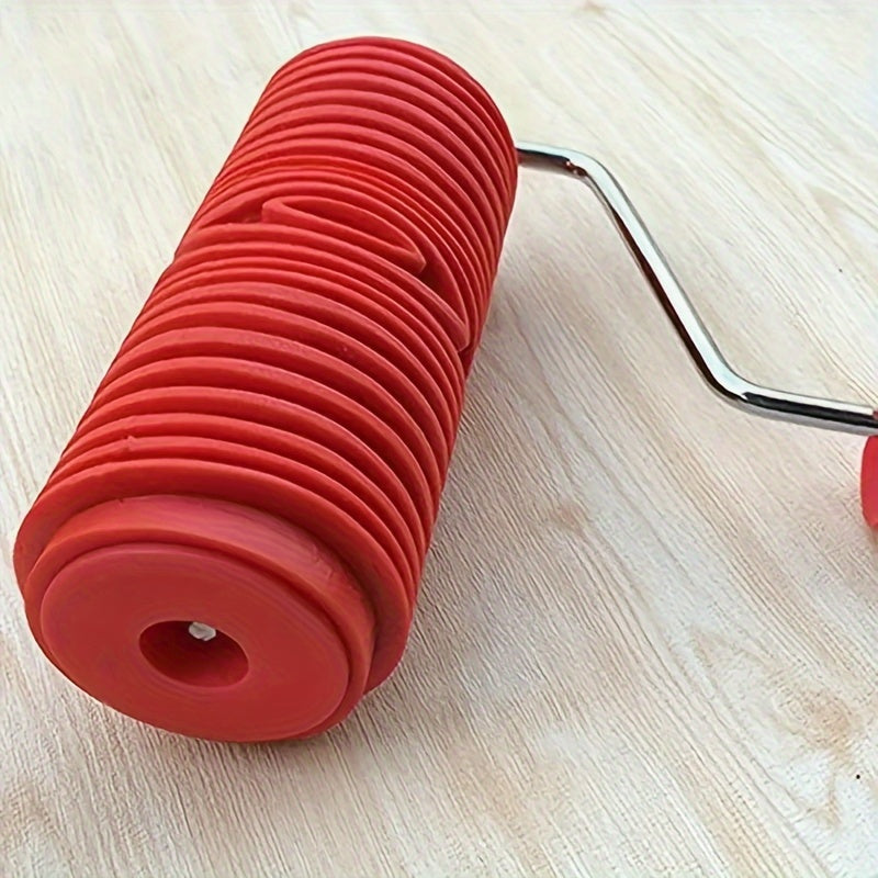 Rubber Wood Grain Pattern Paint Roller DIY Texture Pigment Printing Wall Roller