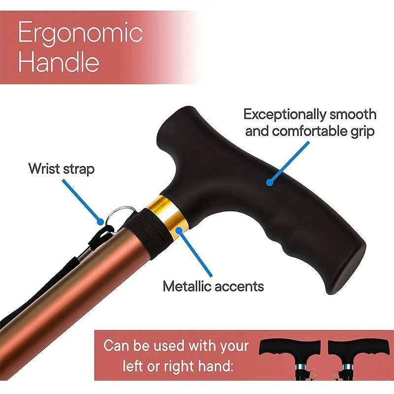 4-Section Aluminum Climbing Stick with Storage Bag for Outdoor Camping & Hiking