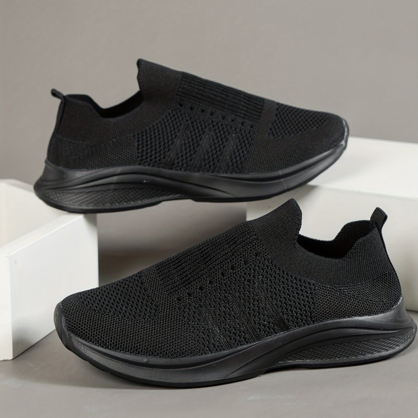 Women's Breathable Knit Slip-On Sneakers Lightweight Trainers