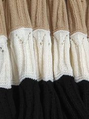 Colorblock V Neck Sweater High Stretch Jumper