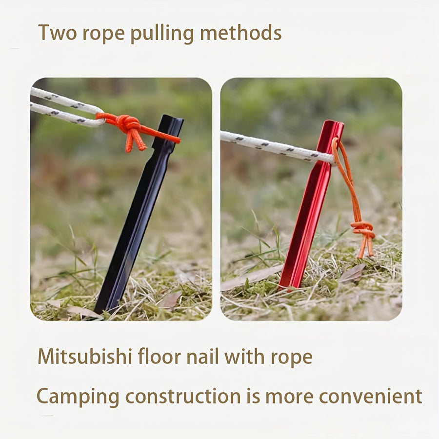 12pcs Aluminum Tent Stakes With Rope