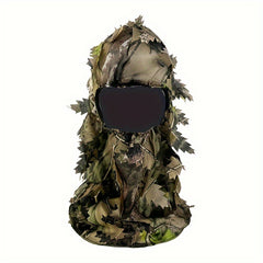 Camouflage Leafy 3D Face Mask Hood for Camping Fishing