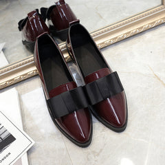 Women's Bow Accent Loafers Pointed Toe Flat Shoes