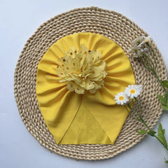 Soft Elastic Strip Flower Baby Hat for Girl