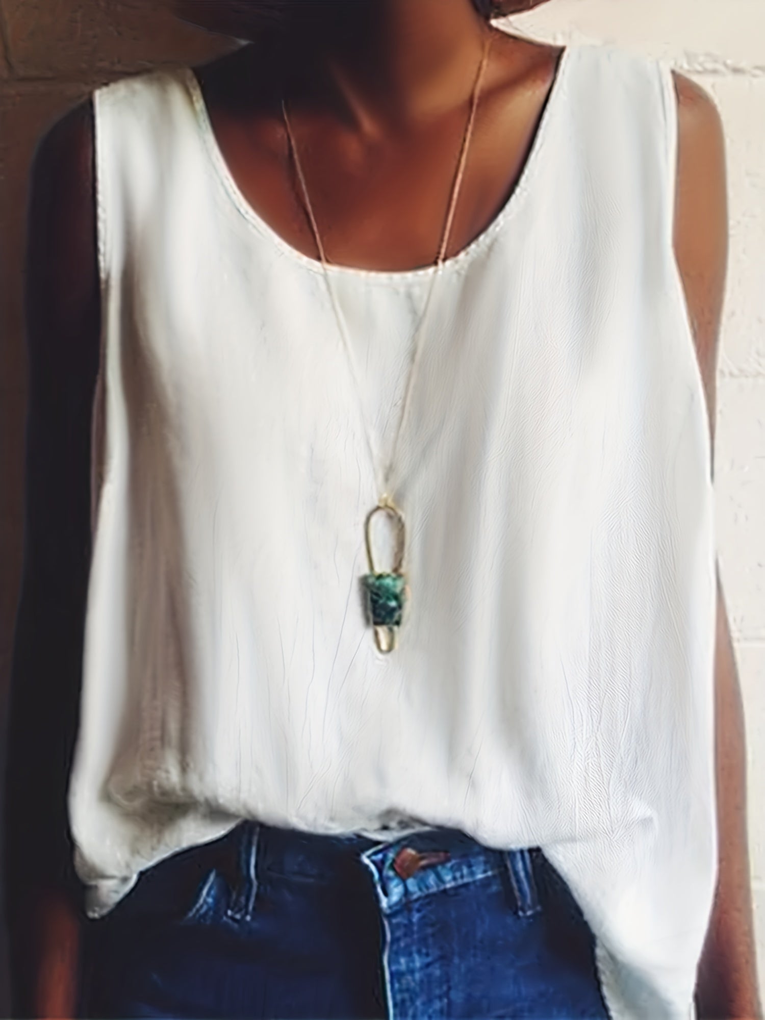 Solid Round Neck Tank Top