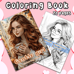 GENTLE GIRL Adult Coloring Book - Perfect Gift for Christmas, Birthdays, Friends