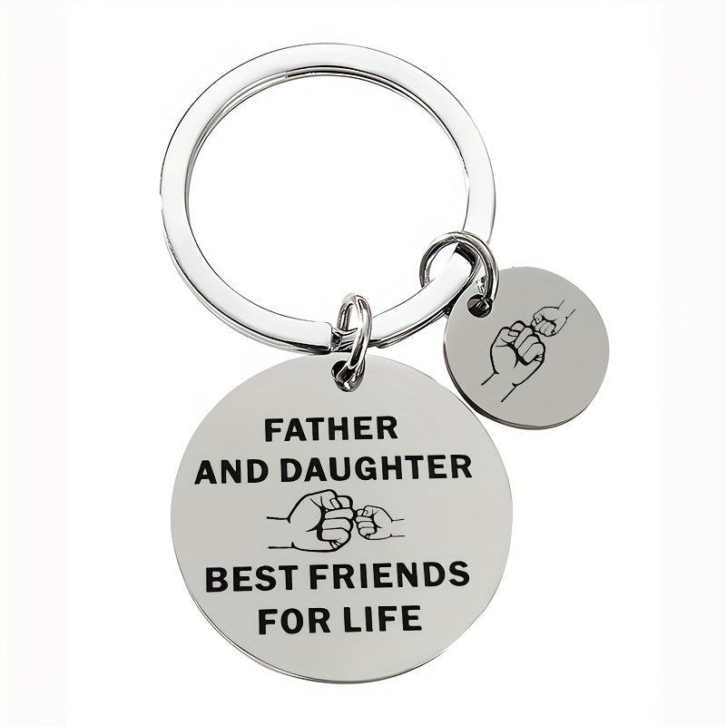 Father And Daughter Friends For Life Keychain Pendant