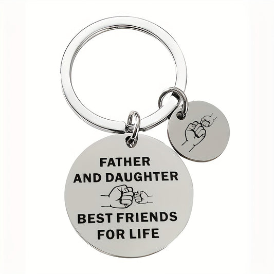 Father And Daughter Friends For Life Keychain Pendant