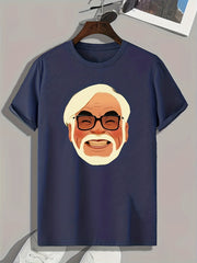 Benign Grandpa Portrait Print Men's Graphic T-shirt