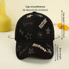Star Embroidery Baseball Cap Adjustable Couple Dad Hats