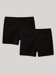 2pcs Girls Classic Elastic Waist Shorts Leggings for Spring Summer