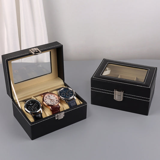 3 Slots Watch Collector With PU Leather