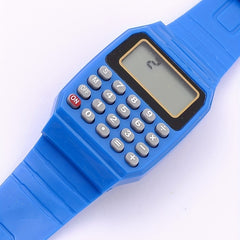 Kids Calculator Watch LCD Clock Unisex Silicone Date Time Electronic Wrist Watch