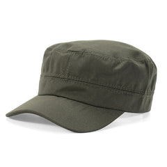 Men's Cotton Flat Top Hat Autumn Winter Casual Military Cap