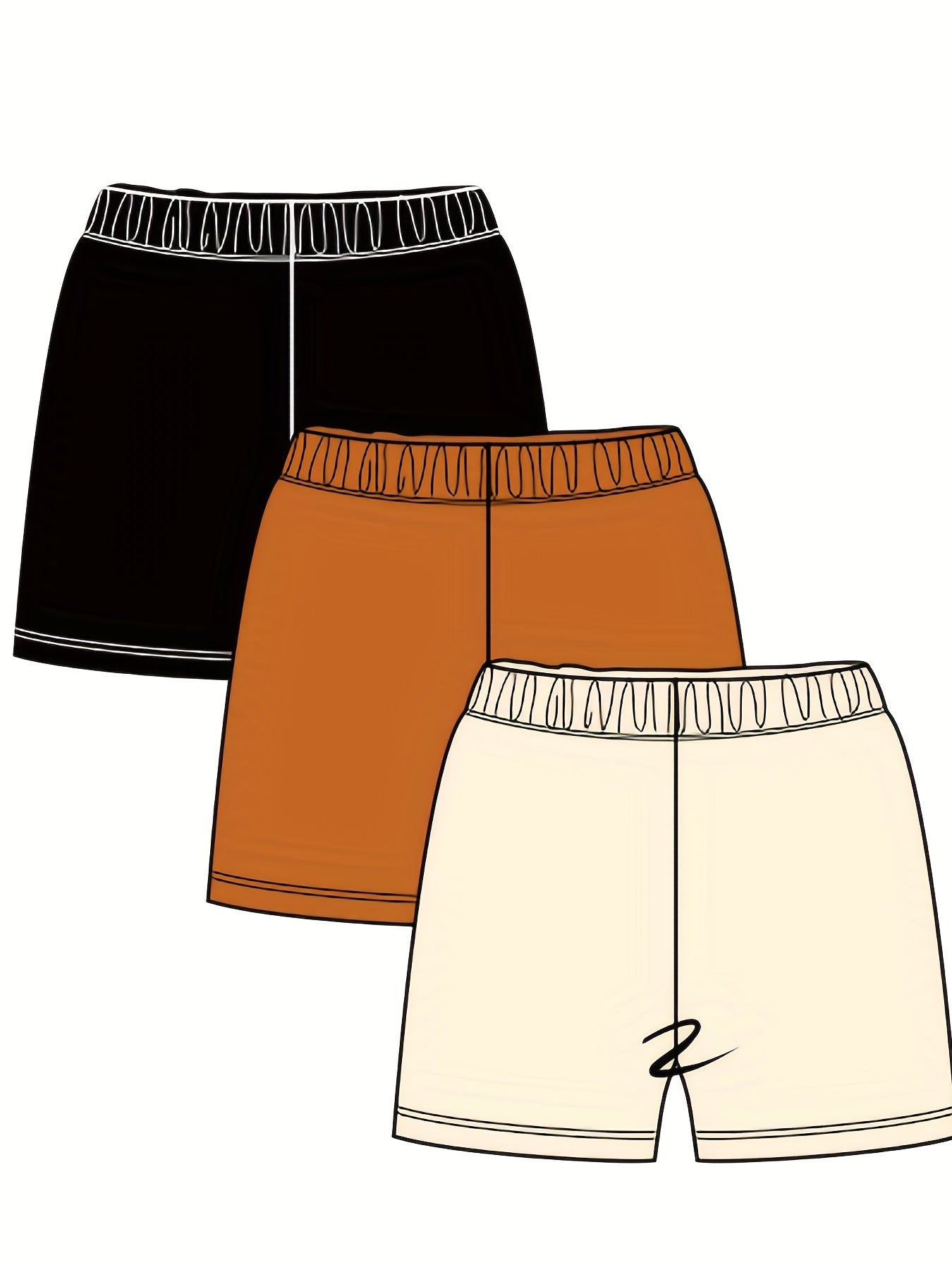 3pcs Baby Girl's Casual Elastic Waist Shorts Set For Summer