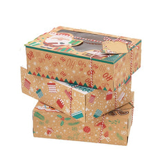 3pcs Christmas Print Packing Box Christmas Cookie Boxes For Gift Giving