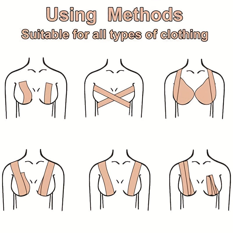Waterproof Breast Lift Tape & Nipple Pasties Set for Strapless Dresses