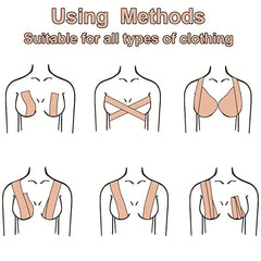 Waterproof Breast Lift Tape & Nipple Pasties Set for Strapless Dresses