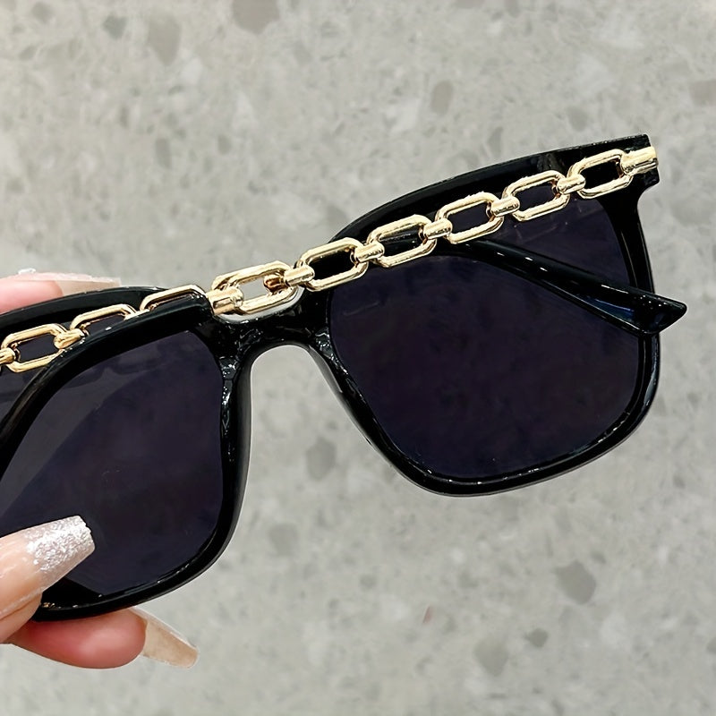 Cat Eye Sunglasses Vintage Square Chain Link Glasses