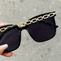 Cat Eye Sunglasses Vintage Square Chain Link Glasses