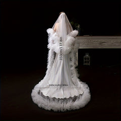 Elegant Long Train Veil for Brides at Weddings