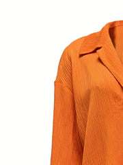 Casual Two piece Set Long Sleeve Shirt & Wide Leg Pants