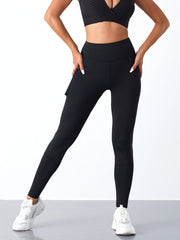 Breathable Soft Sports Leggings With Pocket Butt Lifting Fitness Tight Pants