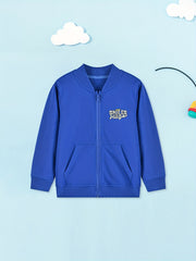 Boys Letter Print Jacket Zip Up Kids Clothing