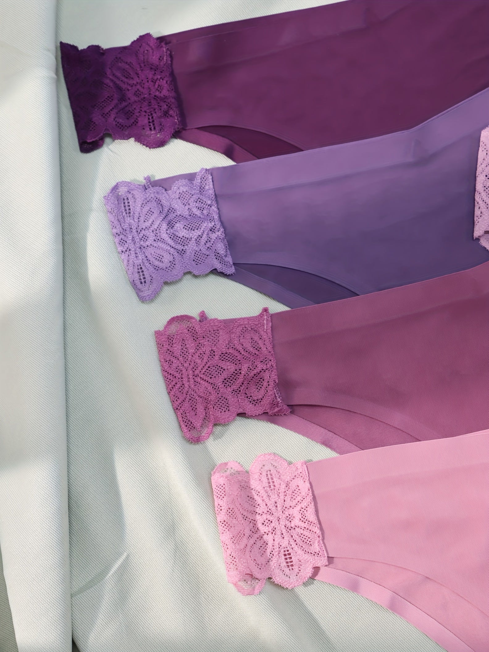 7pcs Lace Stitching Hipster Panties Seamless Low Waist Stretch Underwear