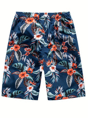 Quick Dry Floral Print Swim Trunks for Men