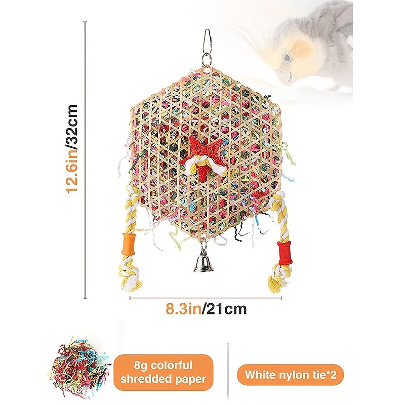 Parrot Toy Bird Toy Bamboo Braided Gnawing Pulling Toy