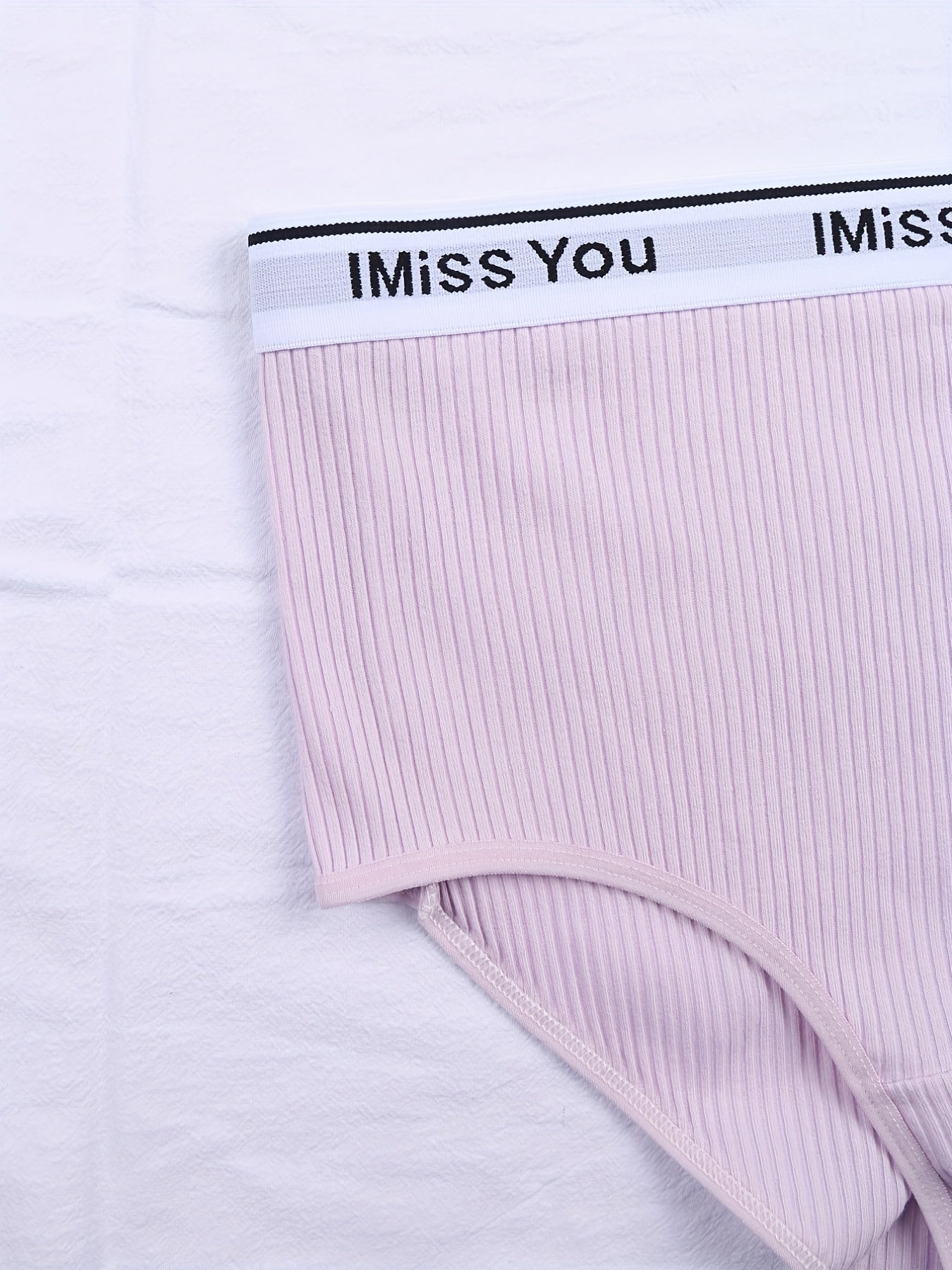 6 Pack Plus Size Panties Set Women's Plus Soft Contrast Letter