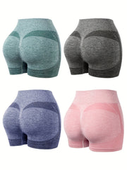 4pcs Elastic Sports Lounge Shorts Fitness Womens Loungewear