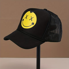 Happy Face Pattern Baseball Cap Dad Hat Adjustable Snapback