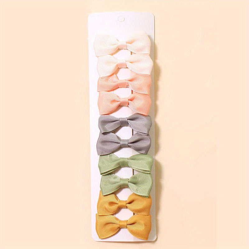 10 Pcs Grosgrain Ribbon Hair Bows Clips Colorful Hair Accessories